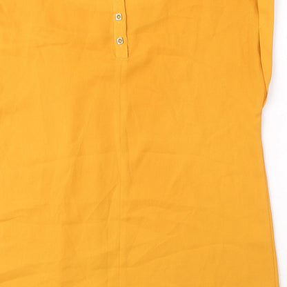 Womens UK Size 8 Louche Yellow Basic Blouse
