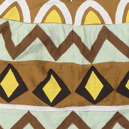 H&M Womens Multicoloured Geometric Polyester Mini Skirt Size 8 Zip