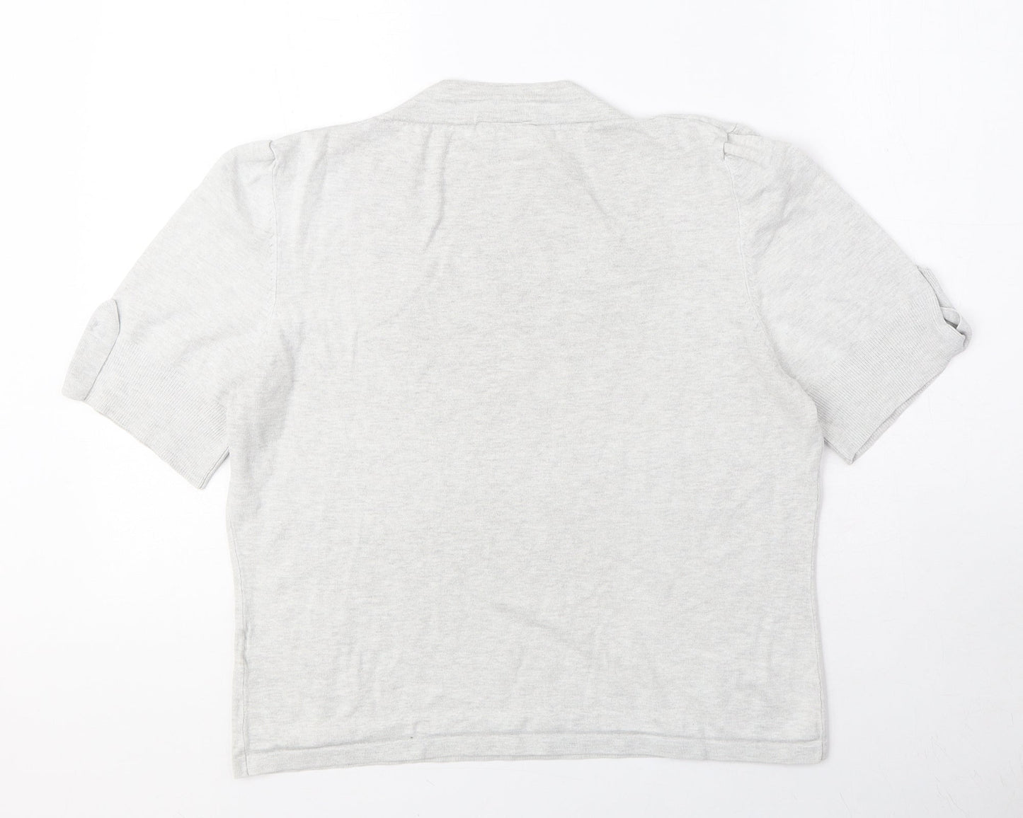 Minuet Womens Grey Viscose Basic T-Shirt Size 12 Square Neck