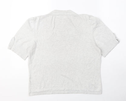 Minuet Womens Grey Viscose Basic T-Shirt Size 12 Square Neck