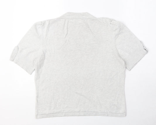 Minuet Womens Grey Viscose Basic T-Shirt Size 12 Square Neck