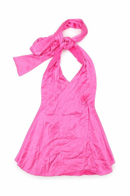 Womens UK Size L Zara Pink Cropped Blouse