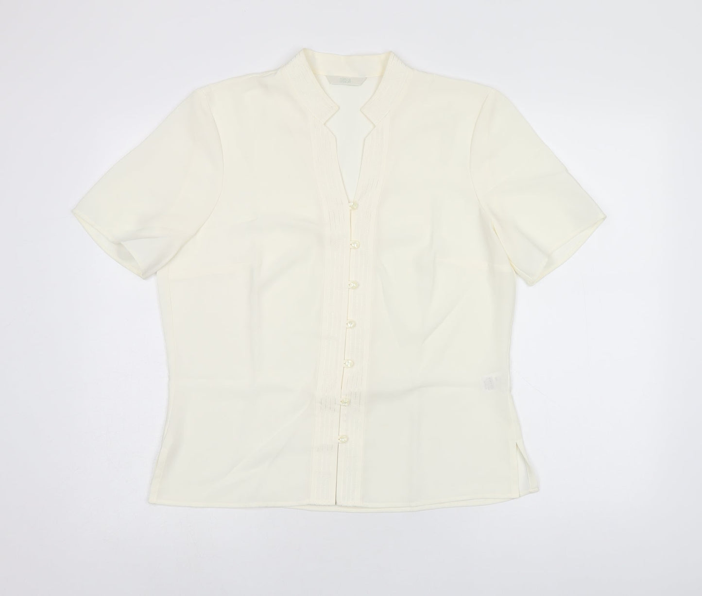 Womens UK Size 12 Marks and Spencer Beige Basic Button-Up