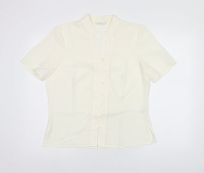 Womens UK Size 12 Marks and Spencer Beige Basic Button-Up