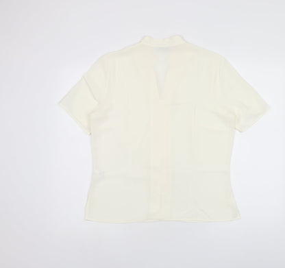 Womens UK Size 12 Marks and Spencer Beige Basic Button-Up