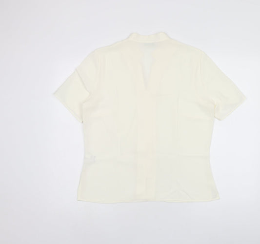 Womens UK Size 12 Marks and Spencer Beige Basic Button-Up