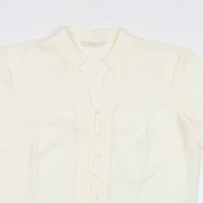 Womens UK Size 12 Marks and Spencer Beige Basic Button-Up