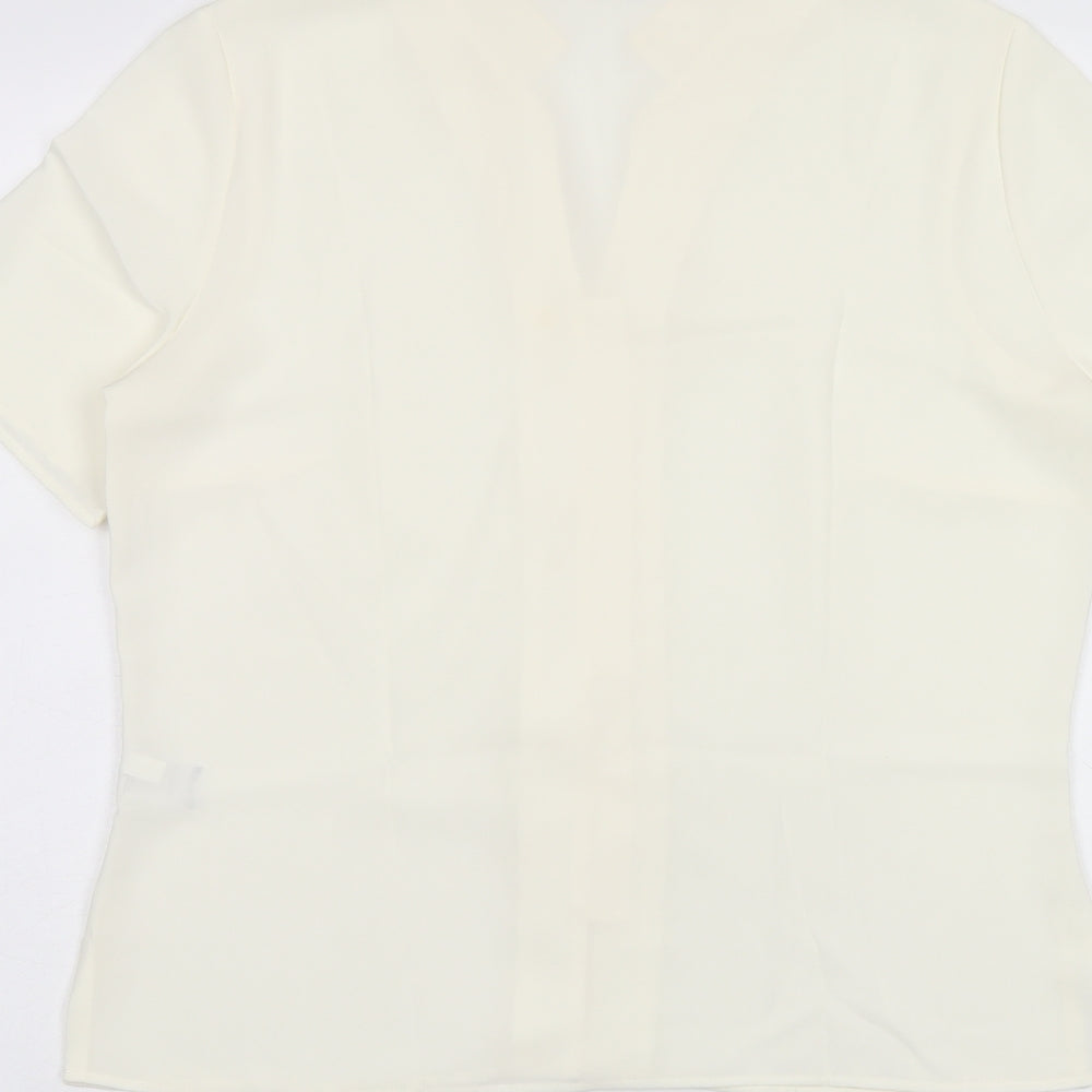 Womens UK Size 12 Marks and Spencer Beige Basic Button-Up