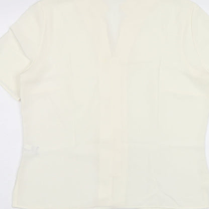 Womens UK Size 12 Marks and Spencer Beige Basic Button-Up
