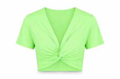 Womens UK Size 12 PRETTYLITTLETHING Green Cropped T-Shirt