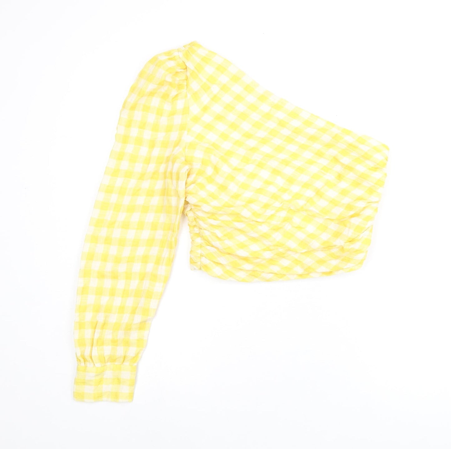 Womens UK Size M Zara Yellow Jersey Blouse