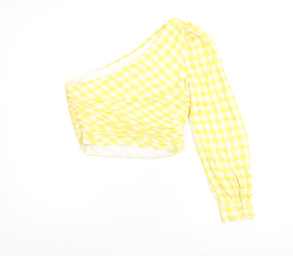 Womens UK Size M Zara Yellow Jersey Blouse