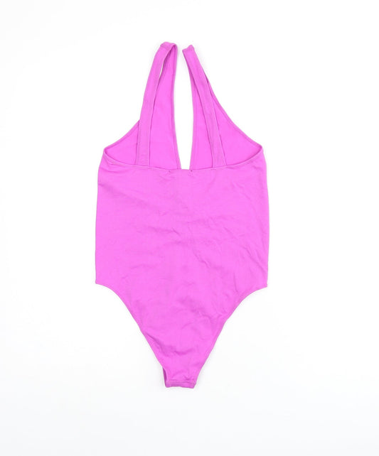 Zara Womens Purple Cotton Bodysuit One-Piece Size M Pullover