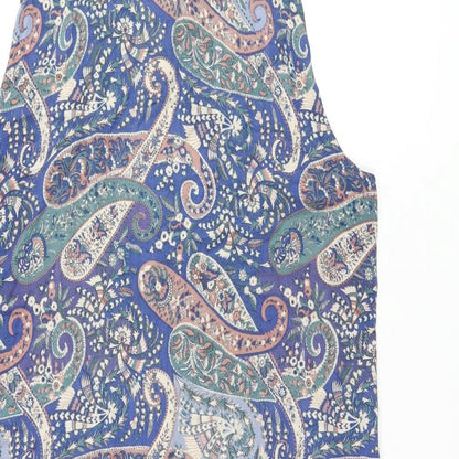 EAST Womens Blue Paisley Viscose Shirt Dress Size 10 Collared Button