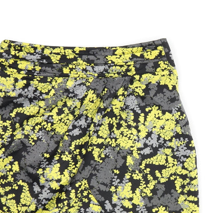 H&M Womens Black Floral Polyester Mini Skirt Size 6 Zip