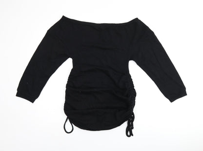 Womens UK Size 8 PRETTYLITTLETHING Black Jersey T-Shirt