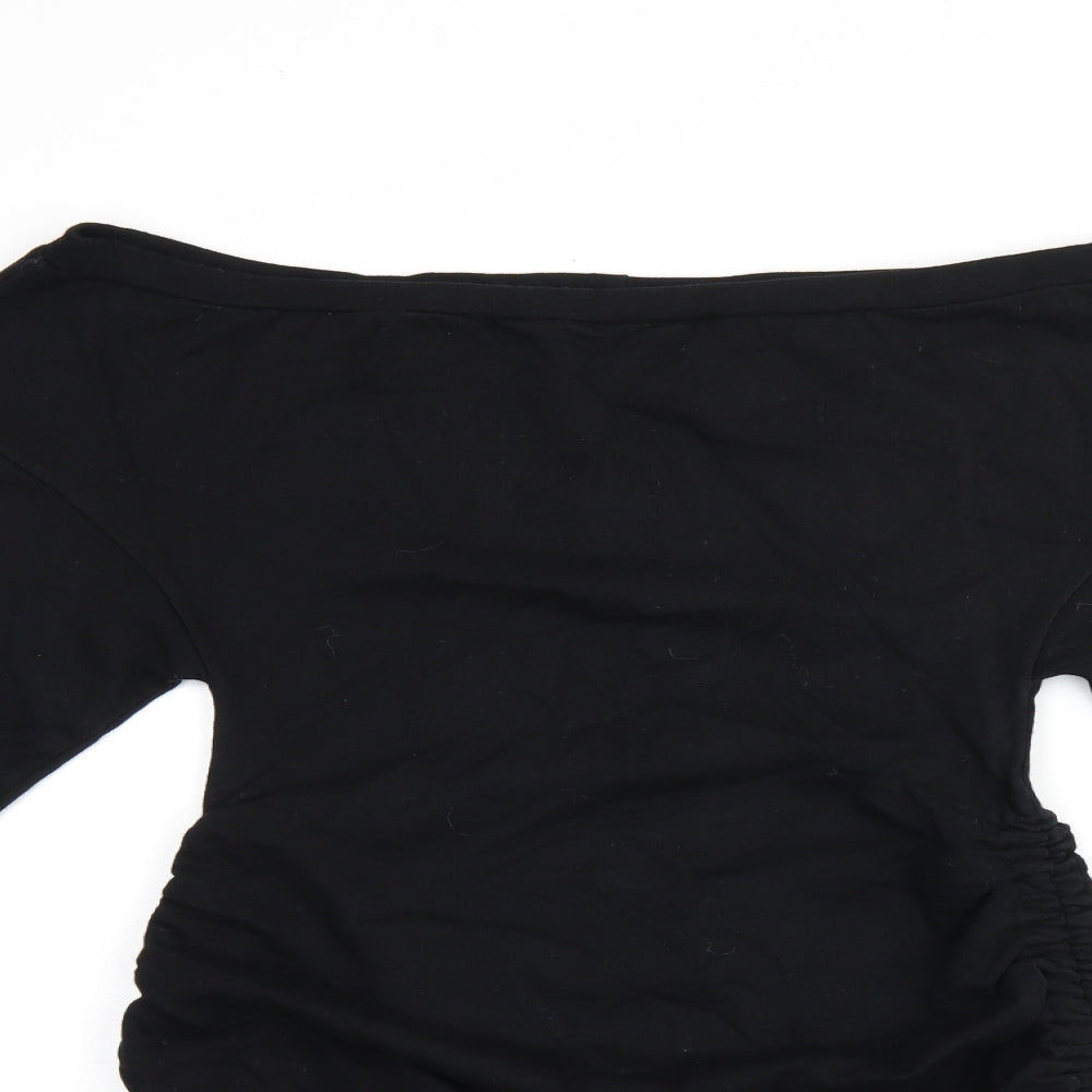 Womens UK Size 8 PRETTYLITTLETHING Black Jersey T-Shirt