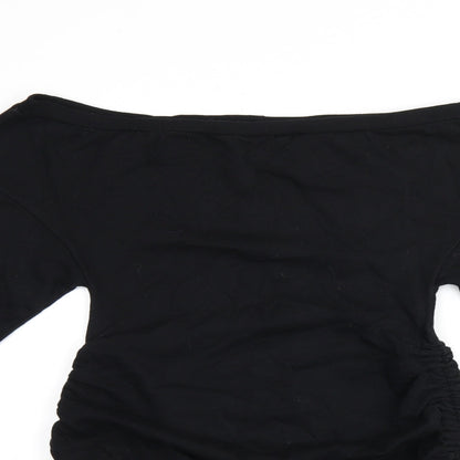 Womens UK Size 8 PRETTYLITTLETHING Black Jersey T-Shirt