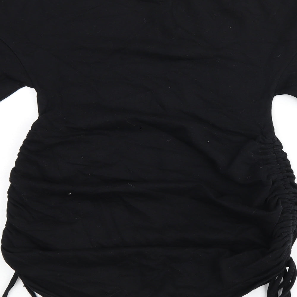 Womens UK Size 8 PRETTYLITTLETHING Black Jersey T-Shirt