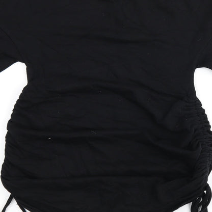 Womens UK Size 8 PRETTYLITTLETHING Black Jersey T-Shirt