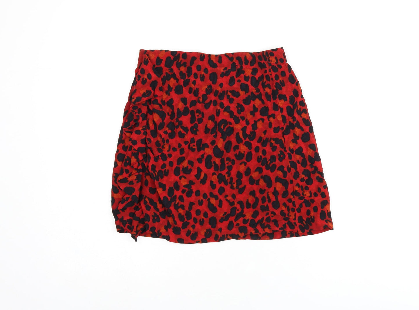 Womens UK Size XS Zara Red Mini Skirt