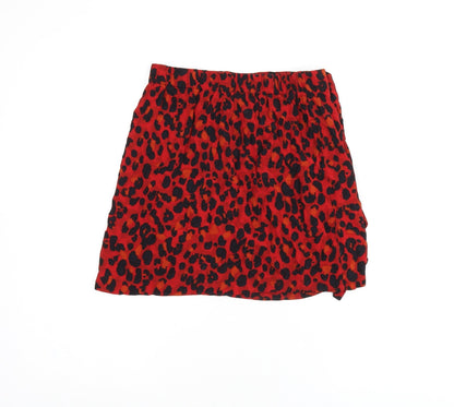 Womens UK Size XS Zara Red Mini Skirt