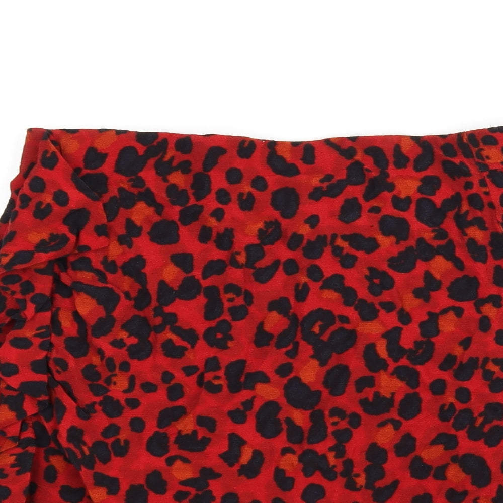 Womens UK Size XS Zara Red Mini Skirt