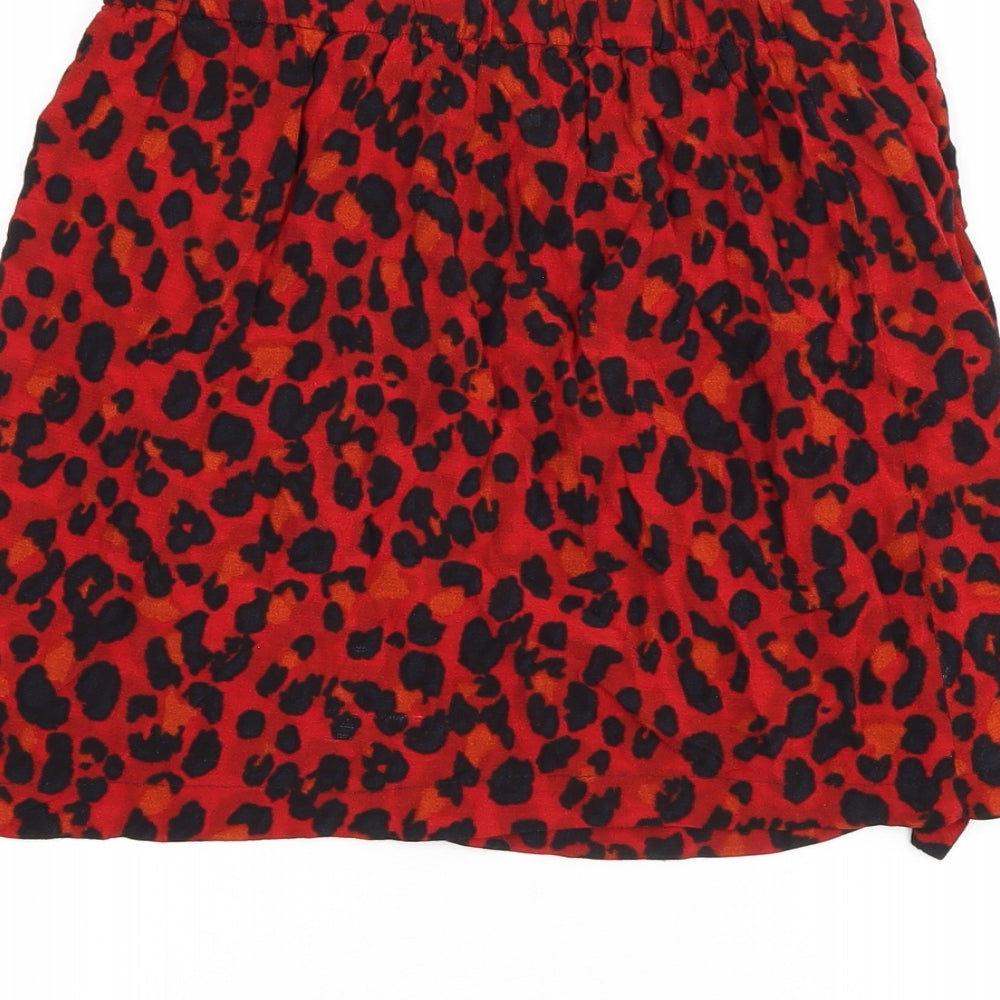 Womens UK Size XS Zara Red Mini Skirt