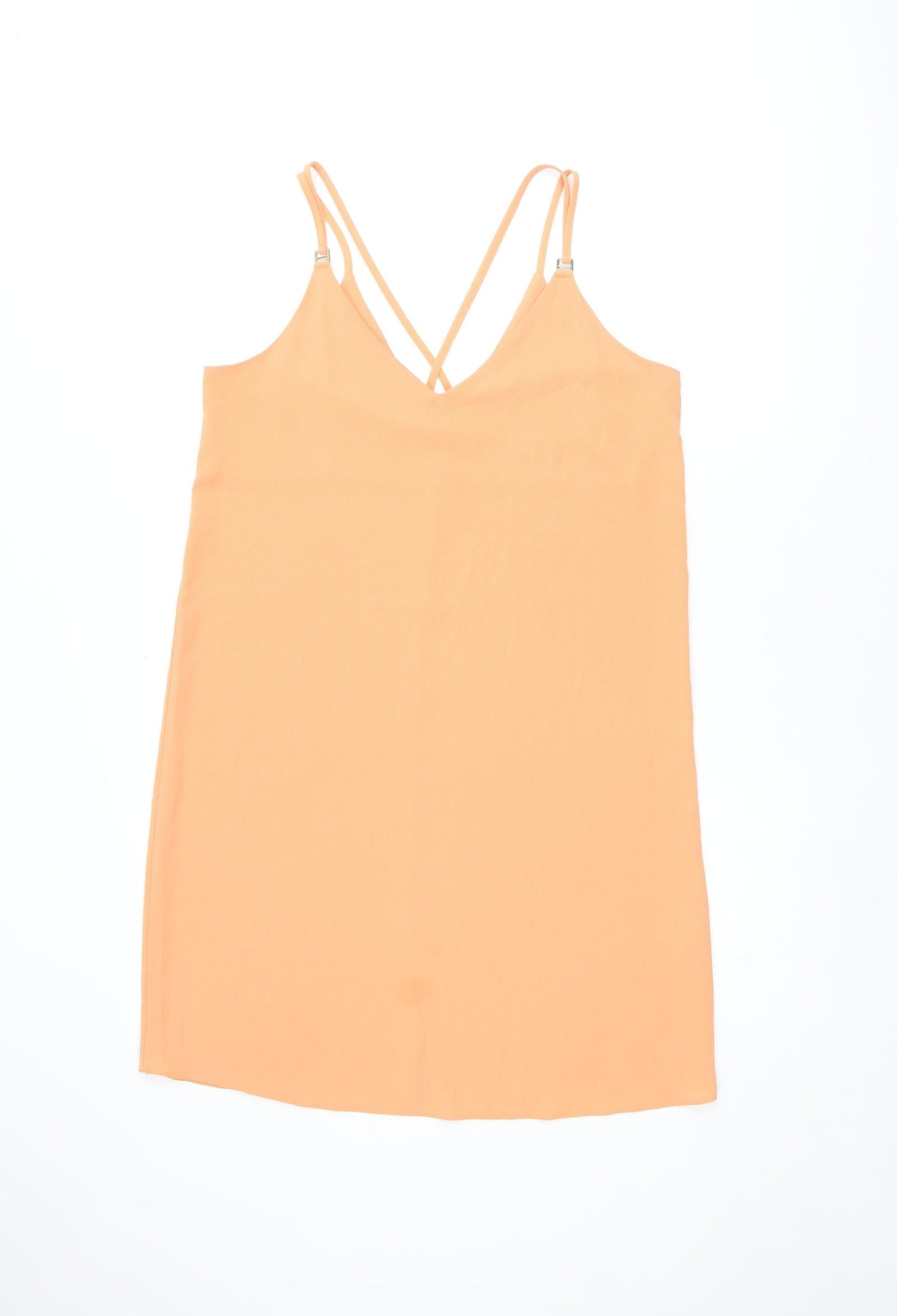 Dorothy Perkins Womens Orange Polyester Shift Size 12 V-Neck Pullover