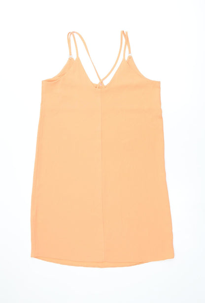 Dorothy Perkins Womens Orange Polyester Shift Size 12 V-Neck Pullover