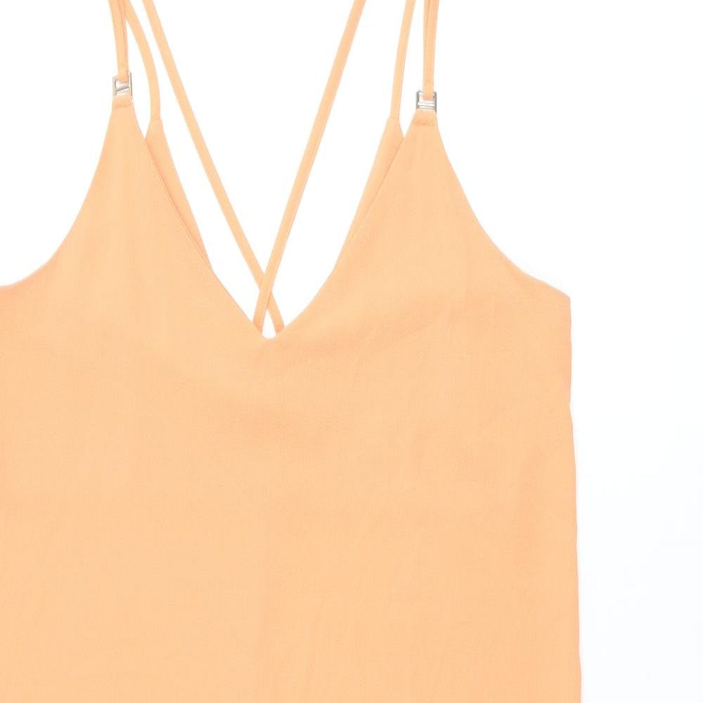 Dorothy Perkins Womens Orange Polyester Shift Size 12 V-Neck Pullover