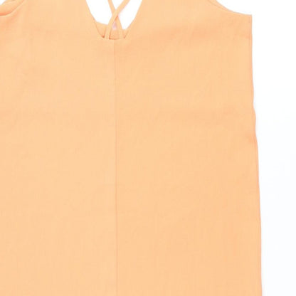 Dorothy Perkins Womens Orange Polyester Shift Size 12 V-Neck Pullover