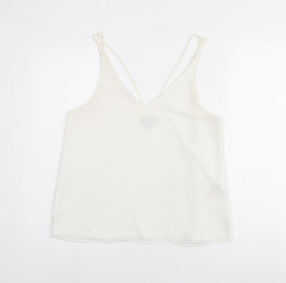 Womens UK Size 12 Topshop White Camisole T-Shirt