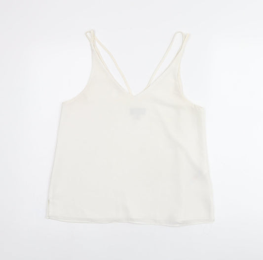 Womens UK Size 12 Topshop White Camisole T-Shirt