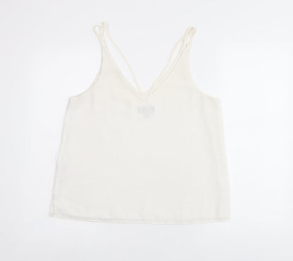 Womens UK Size 12 Topshop White Camisole T-Shirt