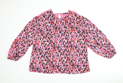 Womens UK Size 16 Marks and Spencer Pink Jersey Blouse