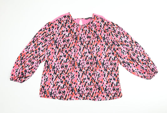 Womens UK Size 16 Marks and Spencer Pink Jersey Blouse