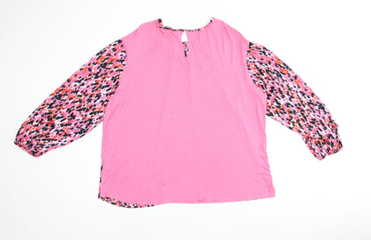 Womens UK Size 16 Marks and Spencer Pink Jersey Blouse