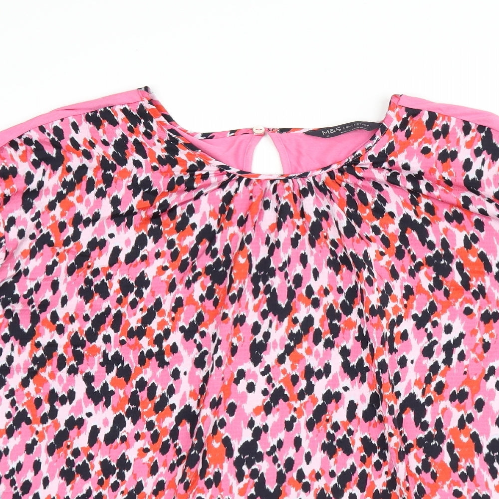 Womens UK Size 16 Marks and Spencer Pink Jersey Blouse
