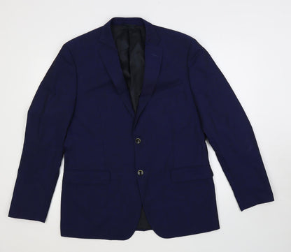 Balmain Mens Blue Wool Jacket Suit Jacket Size 40 Regular