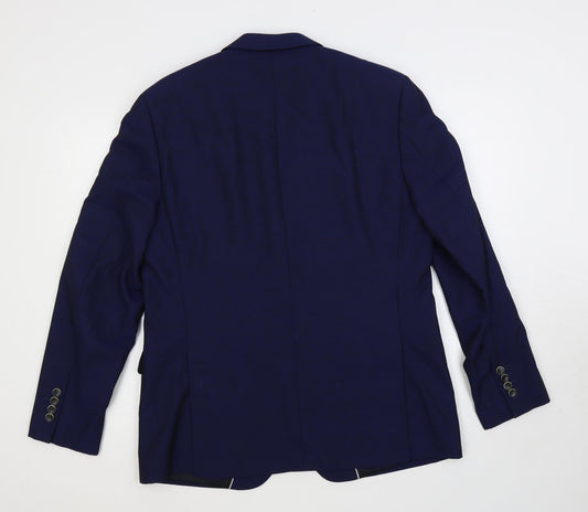 Balmain Mens Blue Wool Jacket Suit Jacket Size 40 Regular