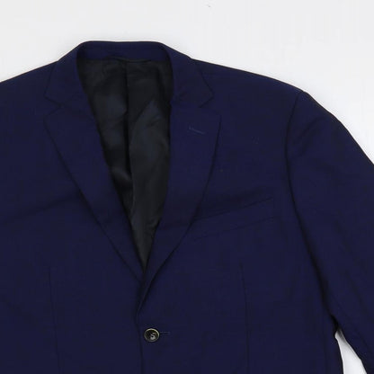 Balmain Mens Blue Wool Jacket Suit Jacket Size 40 Regular