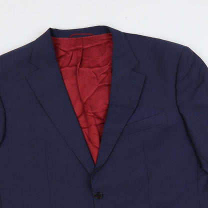 Nicholas Jones Mens Blue Wool Jacket Suit Jacket Size 46 Regular