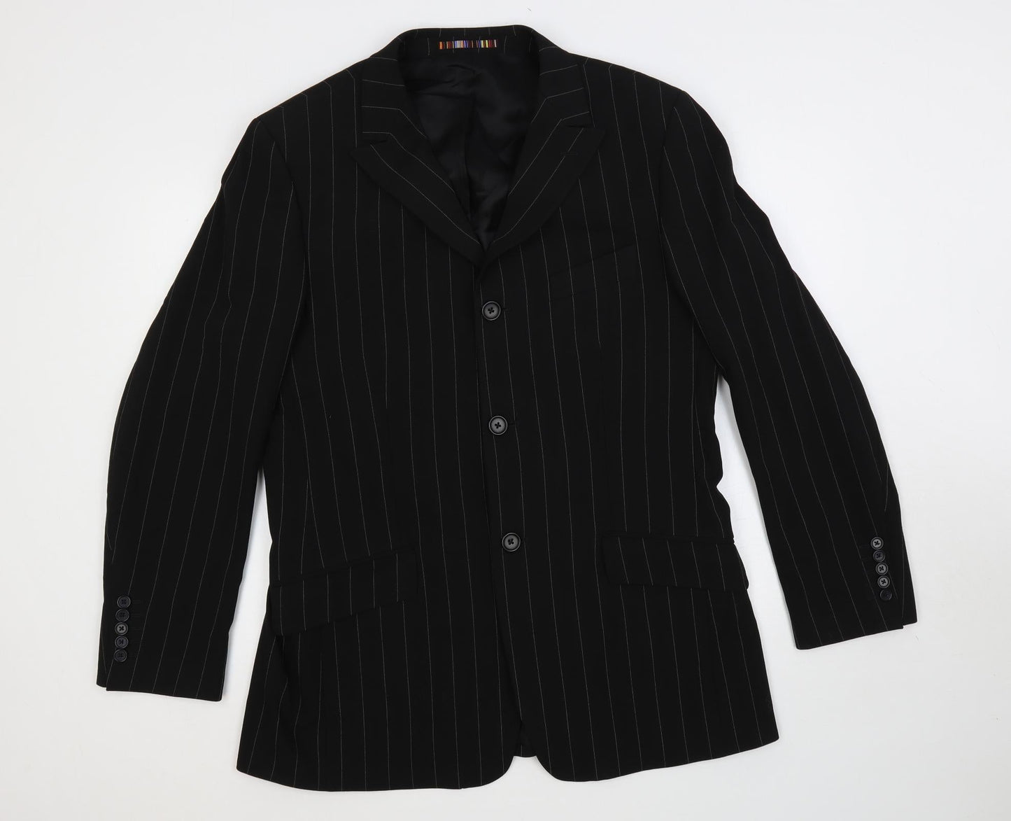 Mens UK Size 42 River Island Regular Black Suit Jacket