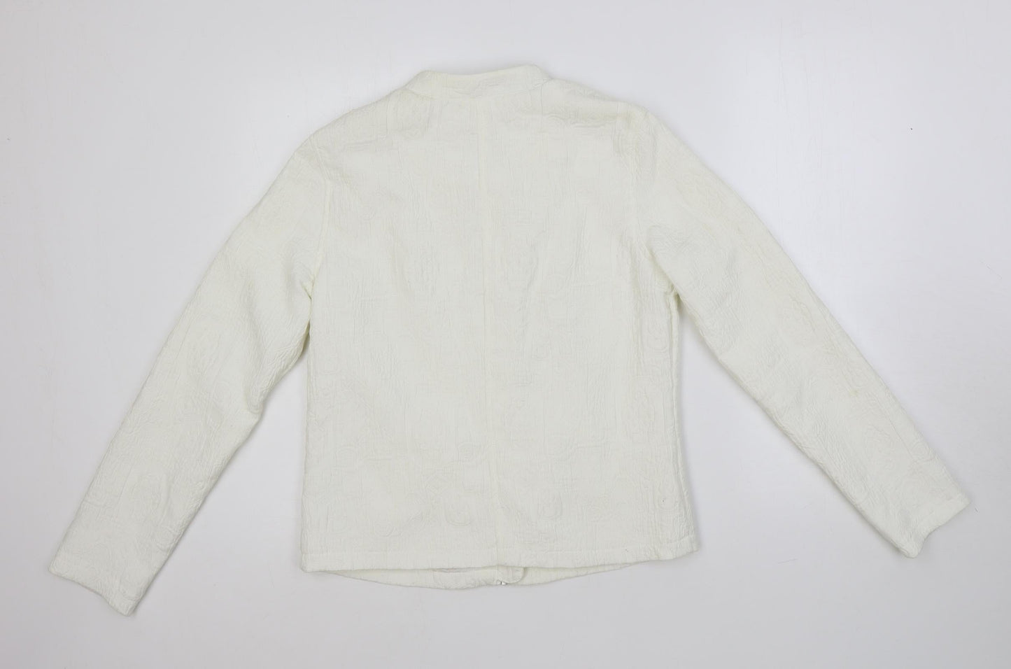 Indigo Womens Ivory Jacket Blazer Size 8 Zip - Textured