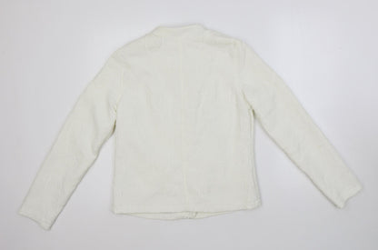 Indigo Womens Ivory Jacket Blazer Size 8 Zip - Textured