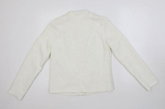 Indigo Womens Ivory Jacket Blazer Size 8 Zip - Textured