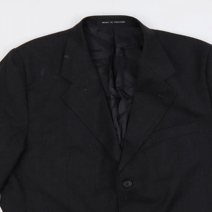 Continental Mens Black Wool Jacket Suit Jacket Size 42 Regular