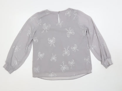 Womens UK Size S Wallis Grey Basic Blouse