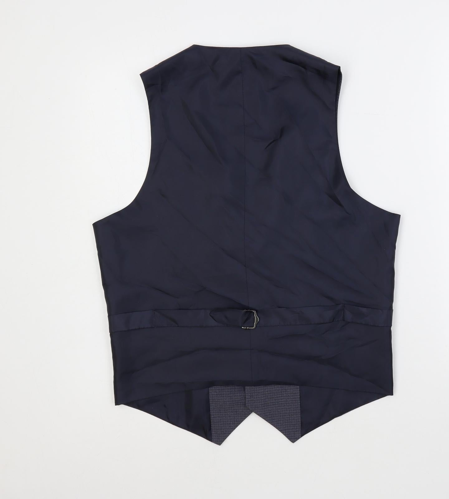 ASOS Mens Blue Polyester Jacket Suit Waistcoat Size 40 Regular